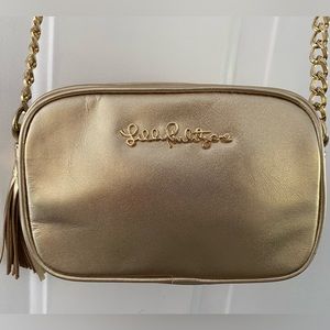 Lilly pulitzer crossbody bag gold with dust bag